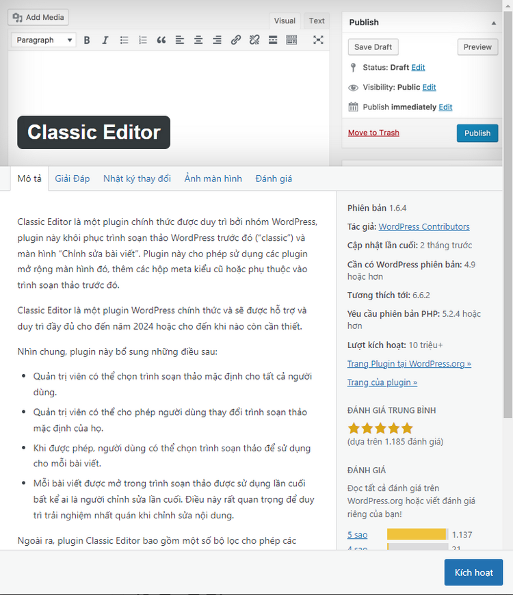 Classic Editor: Plugin WordPress Giữ Lại Sự Đơn Giản Và Hiệu Quả Trong Việc Soạn Thảo 2024